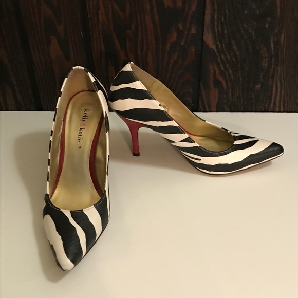 Kelly & Katie Shoes - Kelly & Katie Natalie Heels Size 9 Zebra Print Red